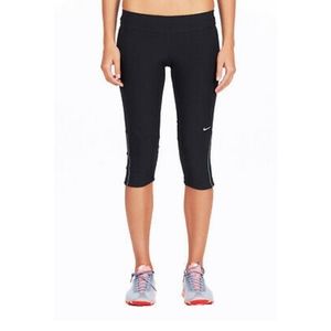 Nike‎ dri-fit filament running capri legging black drawstring back zipper pocket